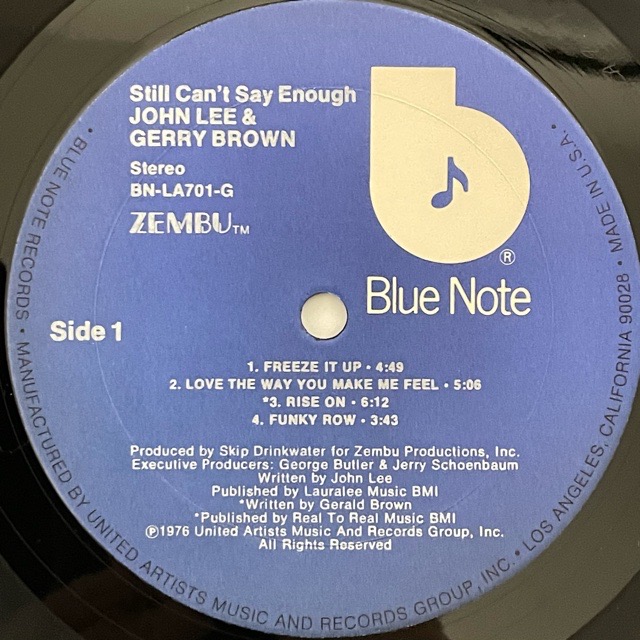JOHN LEE & GERRY BROWN Still Can't Say Enough 1976 Blue Note Vinyl