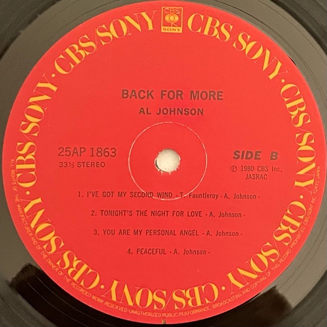Al Johnson｜Back For More (LP)｜レコード通販｜vivrantdiscstore