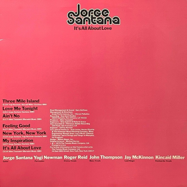 Jorge Santana｜It's All About Love (LP)｜レコード通販｜vivrantdiscstore