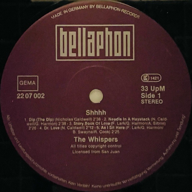 The Whispers｜Shhhh (LP)｜レコード通販｜vivrantdiscstore