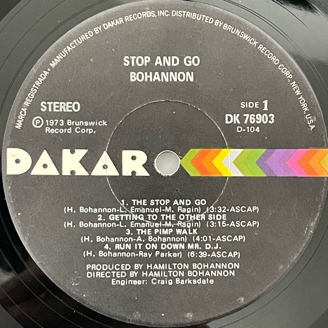 Bohannon｜Stop & Go (LP)｜レコード通販｜vivrantdiscstore