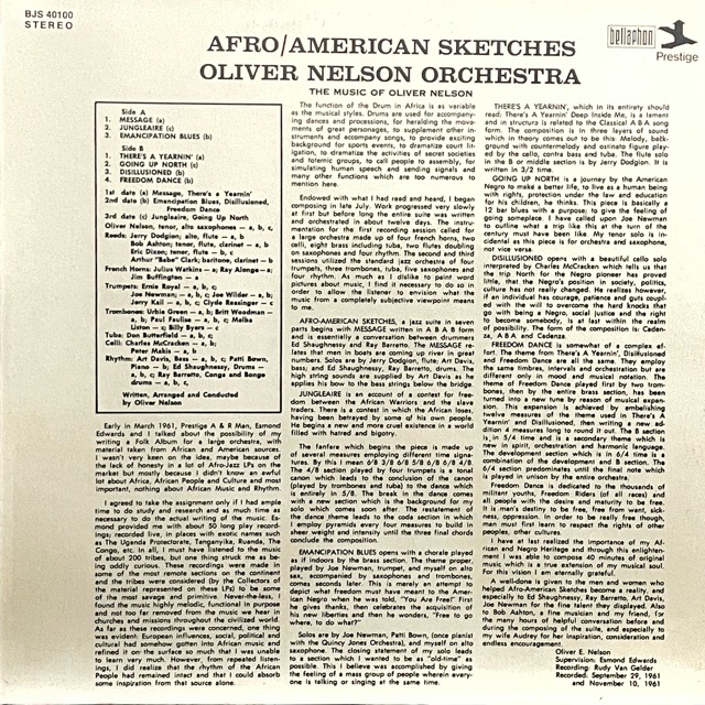 AFRO/AMERICAN SKETCHES OLIVER NELSON ORC | adventure-guides.co.jp