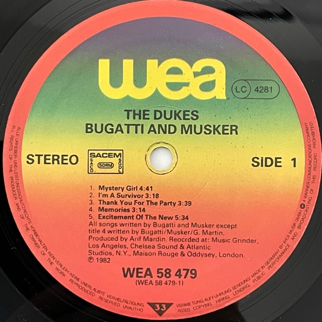 The Dukes｜Bugatti & Musker (LP)｜レコード通販｜vivrantdiscstore